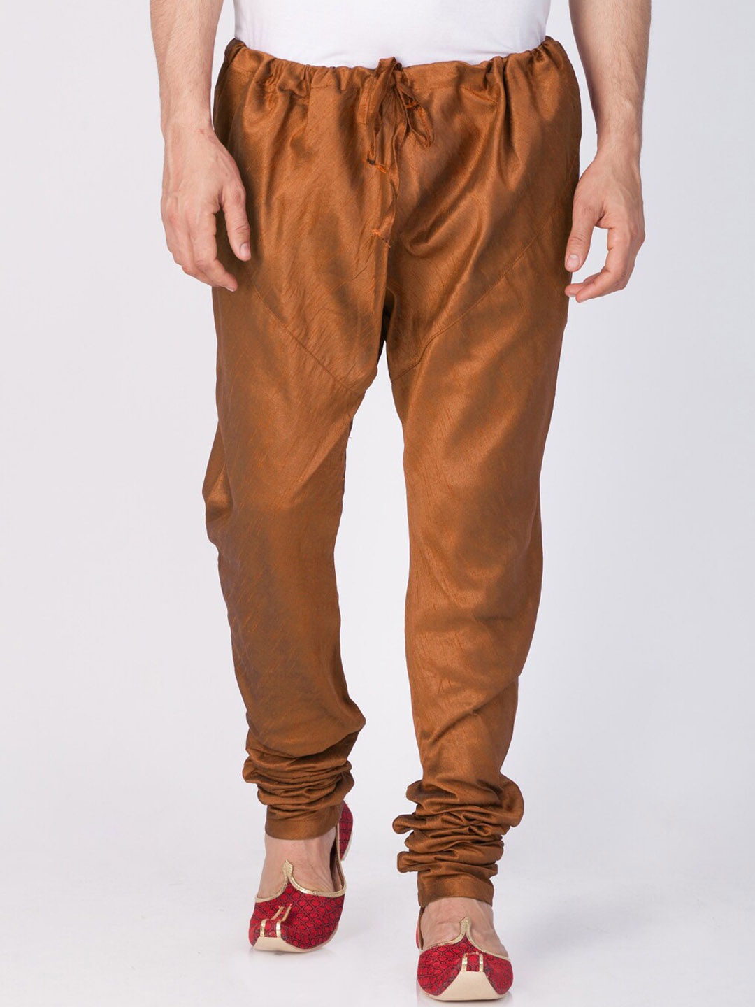 

VASTRAMAY Men Mid-Rise Slim-Fit Churidar, Coffee brown