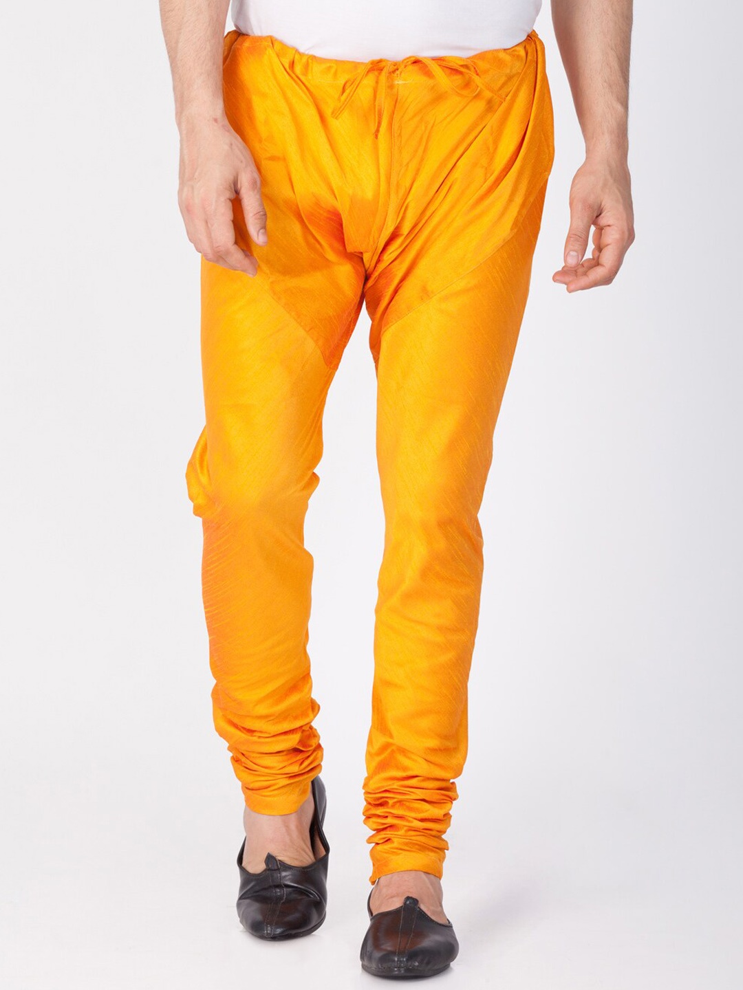 

VASTRAMAY Men Mid-Rise Slim-Fit Churidar, Orange