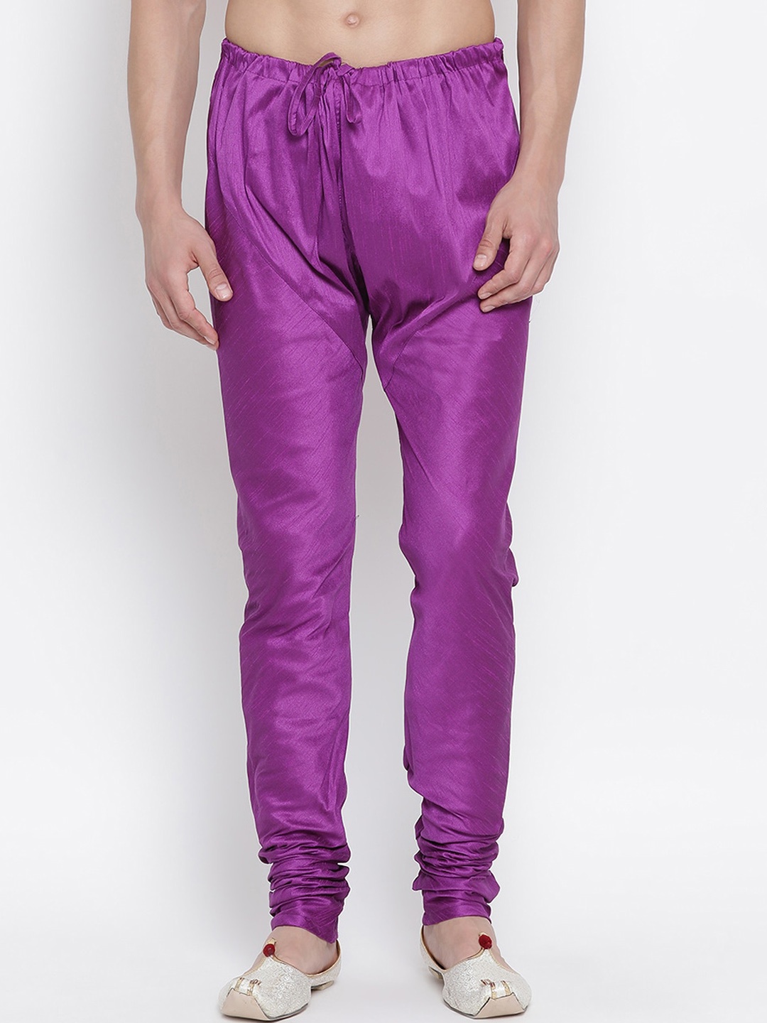 

VASTRAMAY Men Mid-Rise Slim-Fit Churidar, Purple