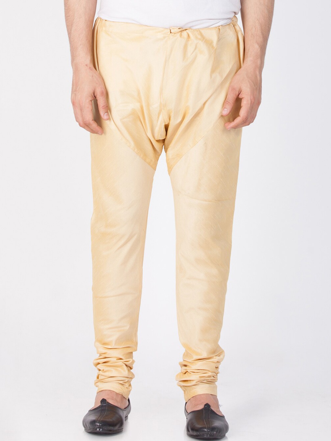 

VASTRAMAY Men Mid-Rise Slim-Fit Churidar, Gold
