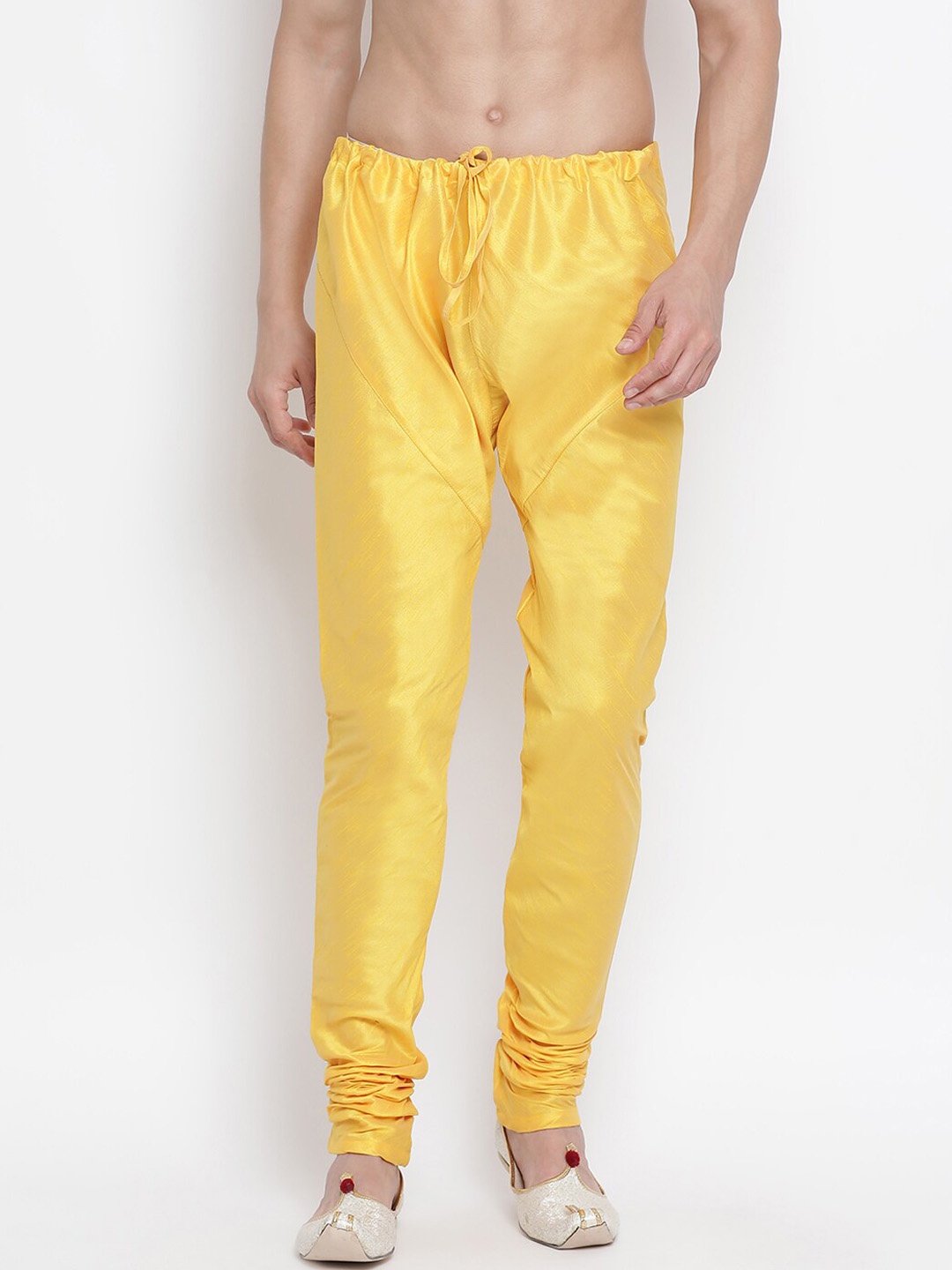 

VASTRAMAY Men Mid-Rise Churidar, Yellow