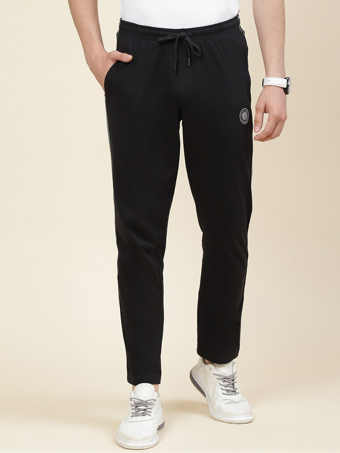 

Cloak & Decker by Monte Carlo Men Cotton Regular Fit Track Pant, Black