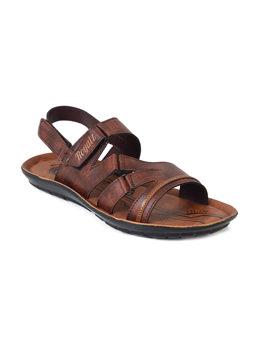 

Ajanta Men Comfort Sandals With Velcro, Brown