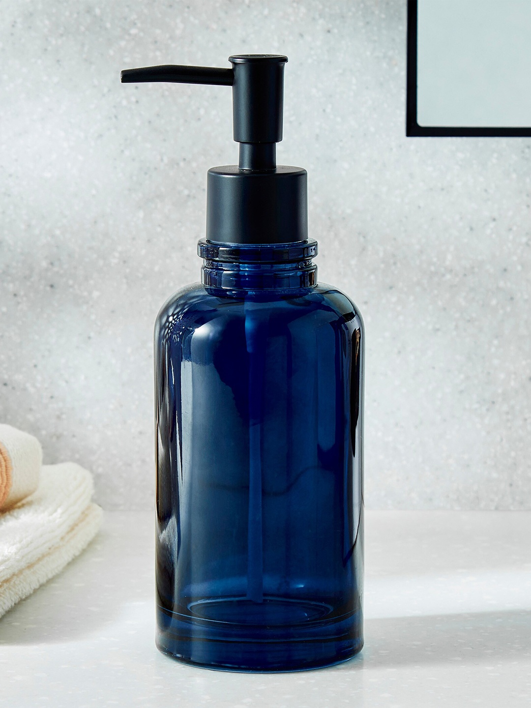 

Home Centre Color Refresh Essence Kilim Blue Glass Soap Dispenser
