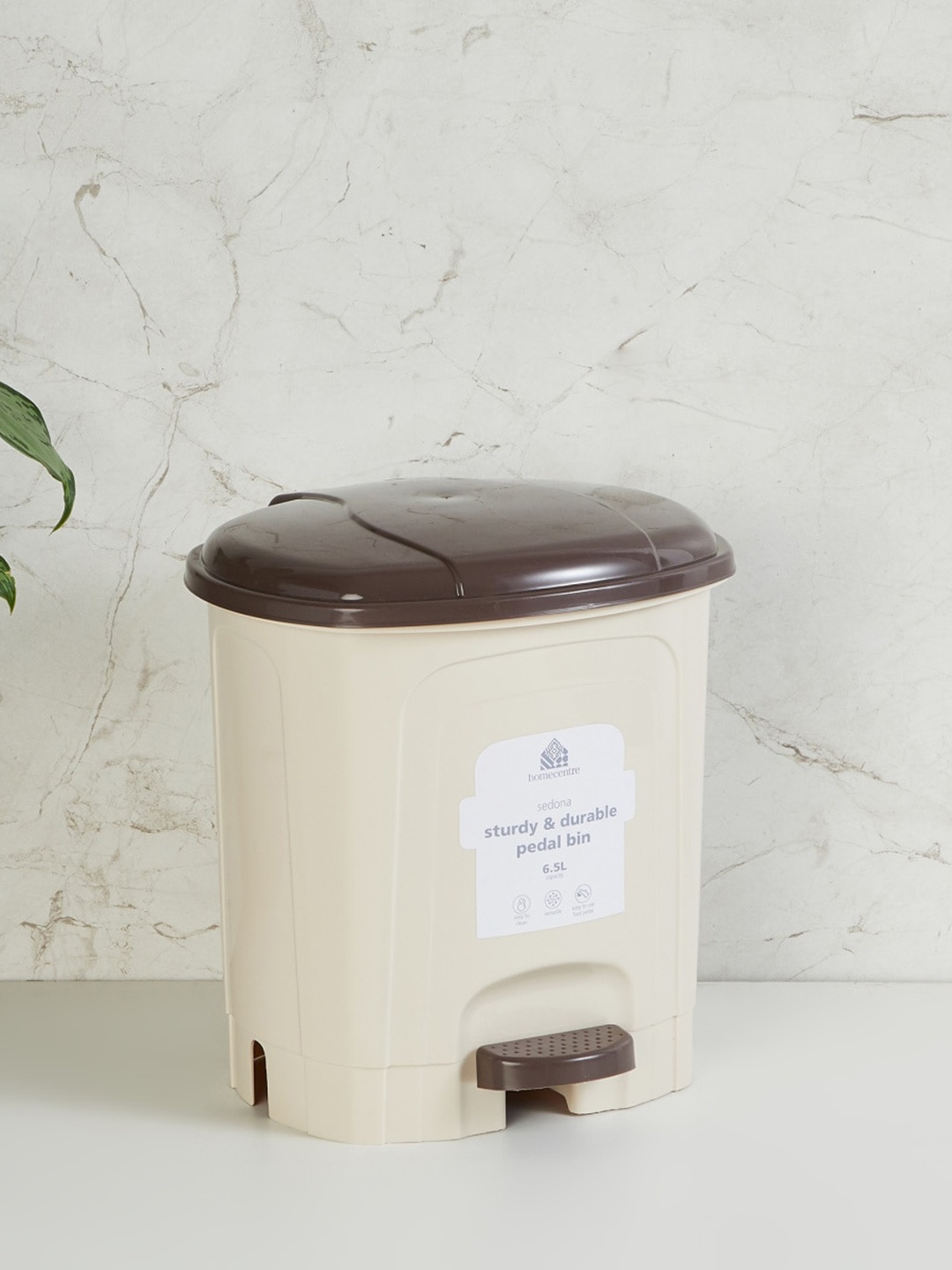 

Home Centre Sedona Capiz Beige Polypropylene Pedal Waste Bin - 6.5L