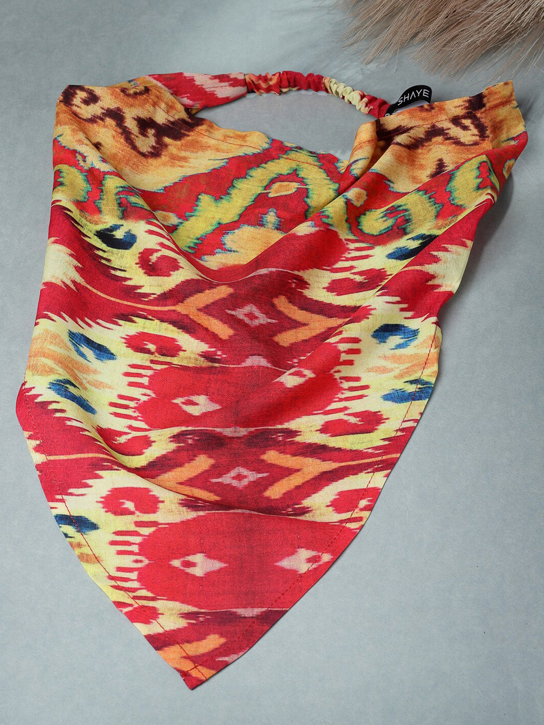 

SHAYE Women Floral Ikat Printed Hair Bandana Hairband, Red