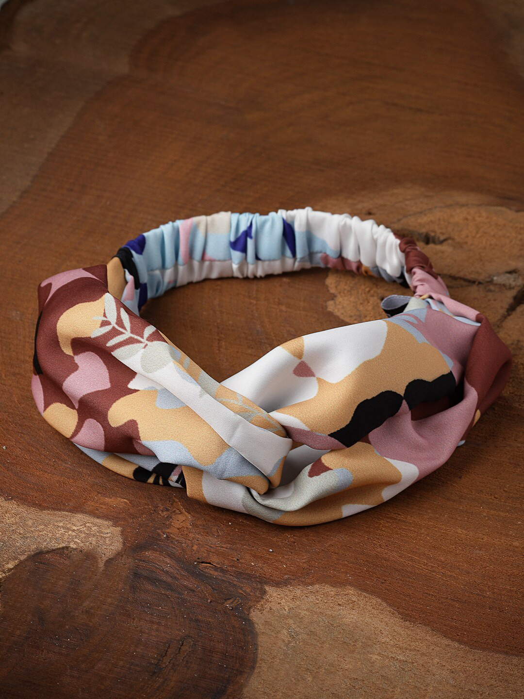 

SHAYE Women Camo Printed Knotted Hairband, Mauve