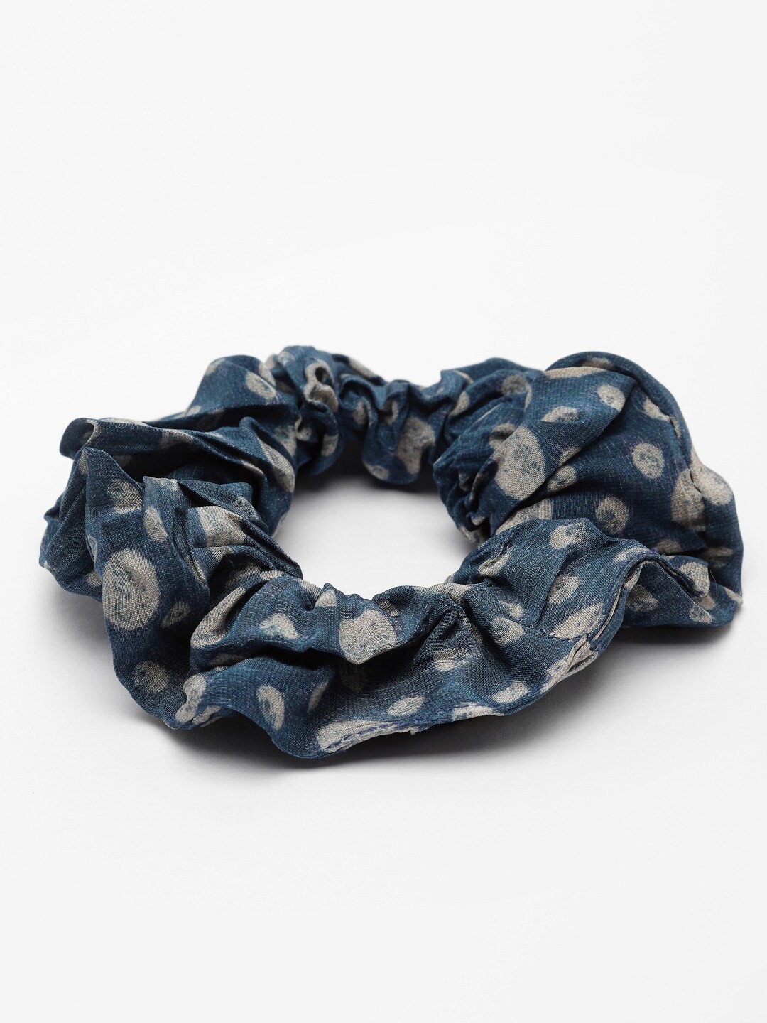 

SHAYE Women Dot Mosaic Printed Small Scrunchie Ponytail Holders, Blue
