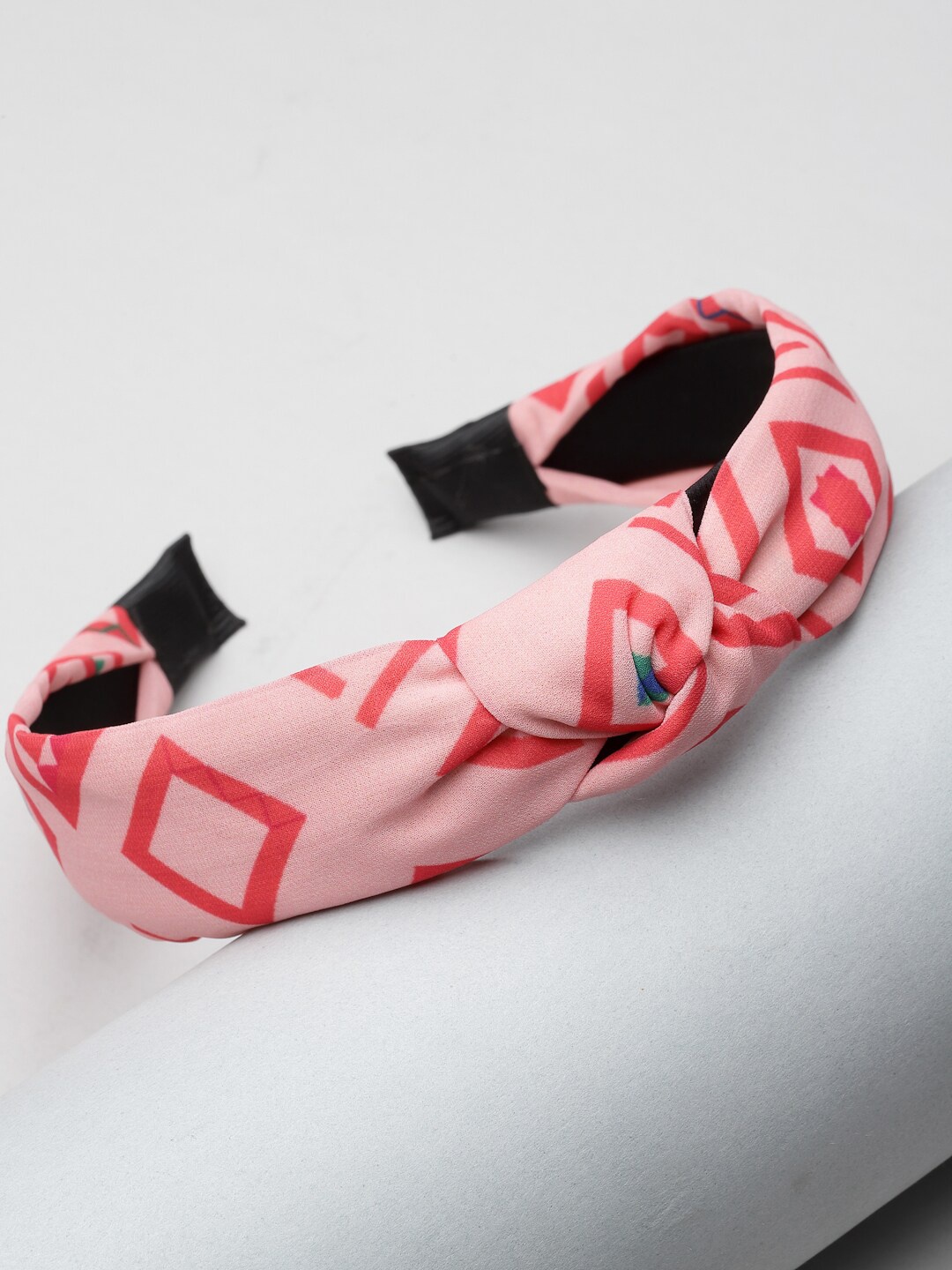 

SHAYE Women Abstract Printed Knotted Hairband, Pink
