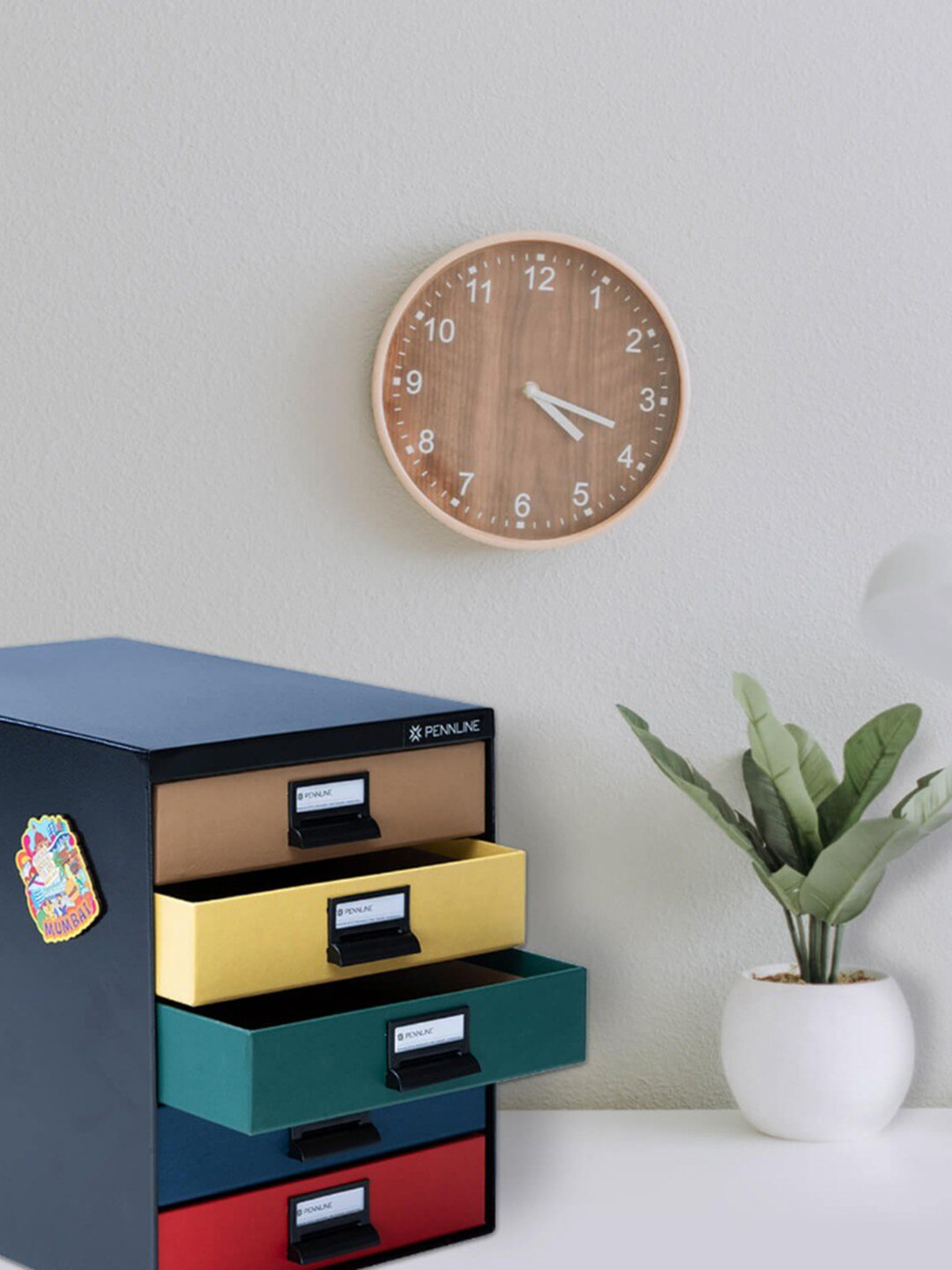 

Pennline Black Storage Metal Cabinet With 5 Paperboard Horizontal Large Drawers