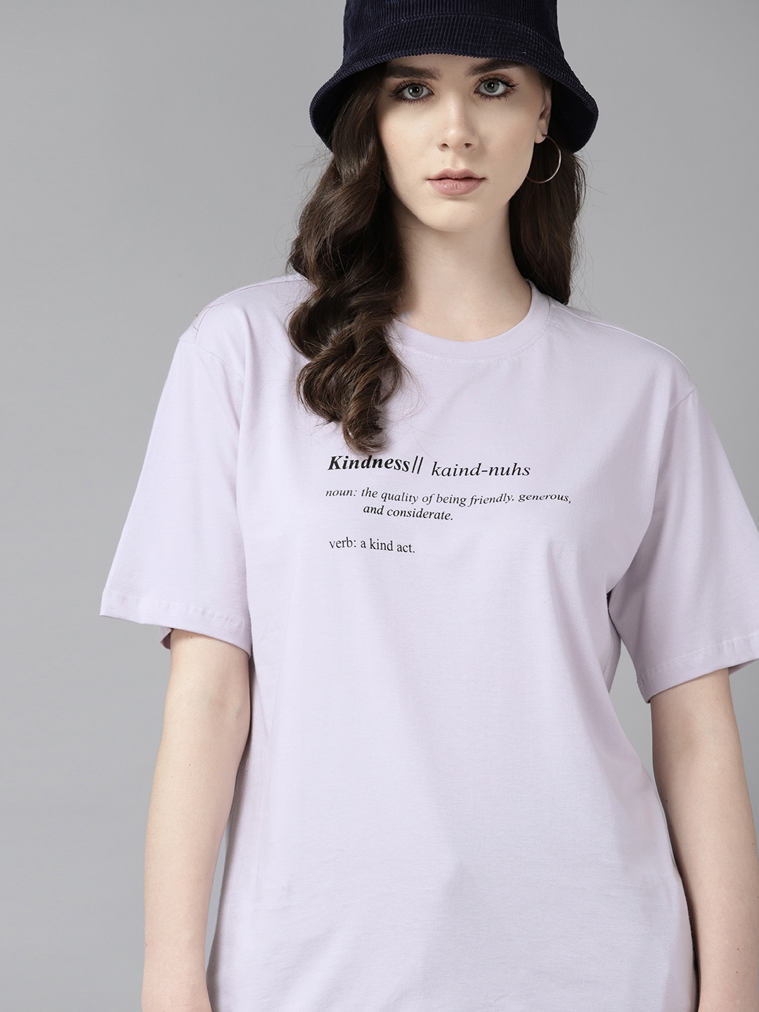 

The Roadster Lifestyle Co. Pure Cotton Printed Oversized T-shirt, Lavender
