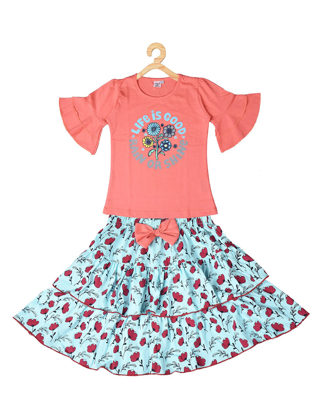 

POMY & JINNY Orange Floral Print Cold-Shoulder Maxi Dress