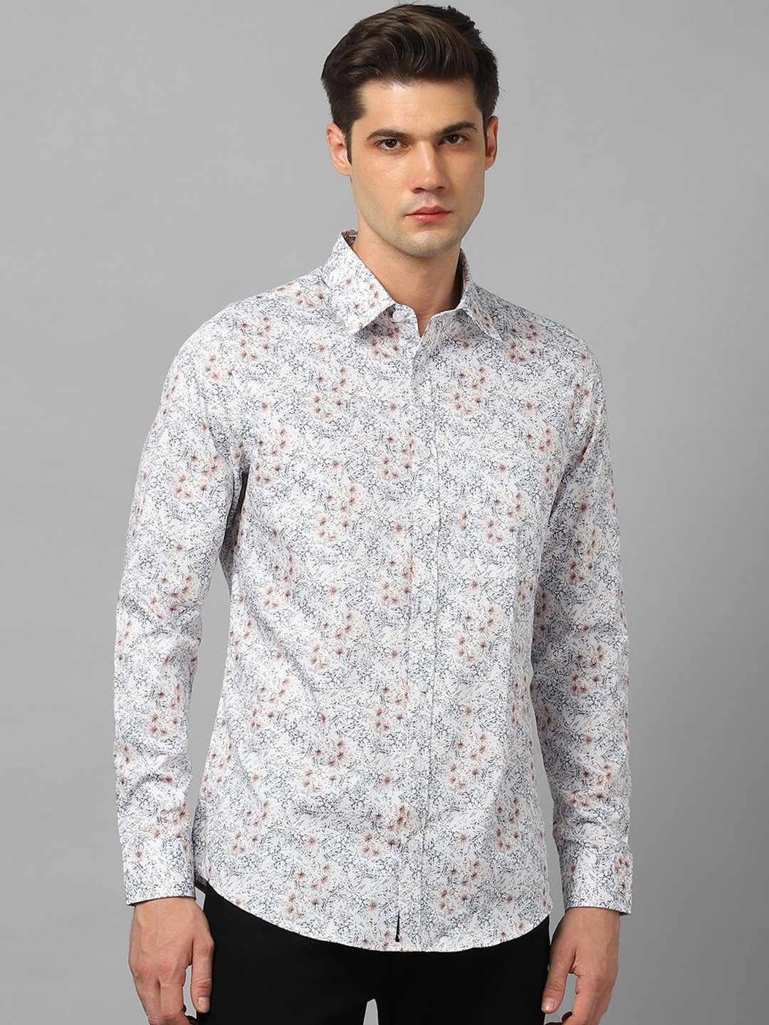 

Louis Philippe Floral Printed Cotton Casual Shirt, White