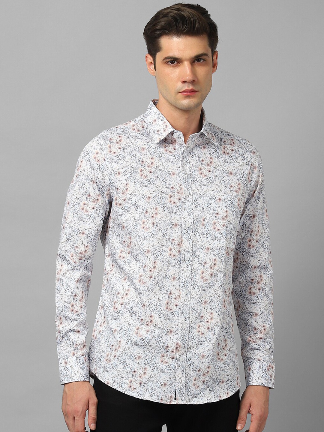 

Louis Philippe Floral Printed Pure Cotton Casual Shirt, White