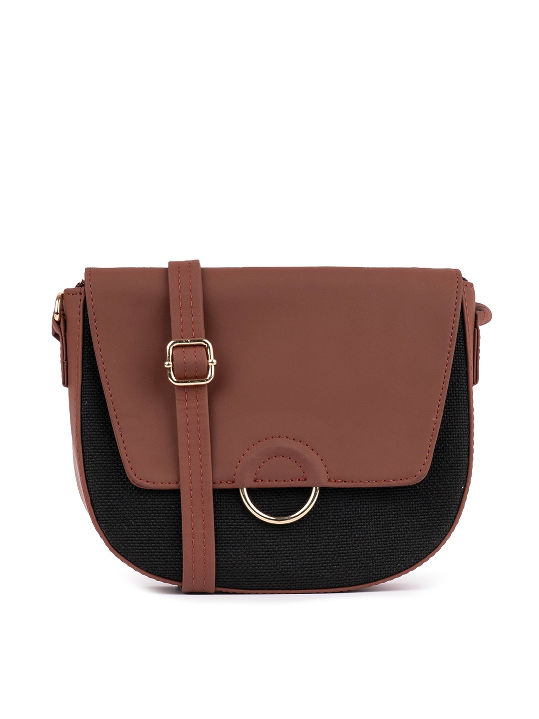 

ZOUK Colourblocked Half Moon Sling Bag, Black