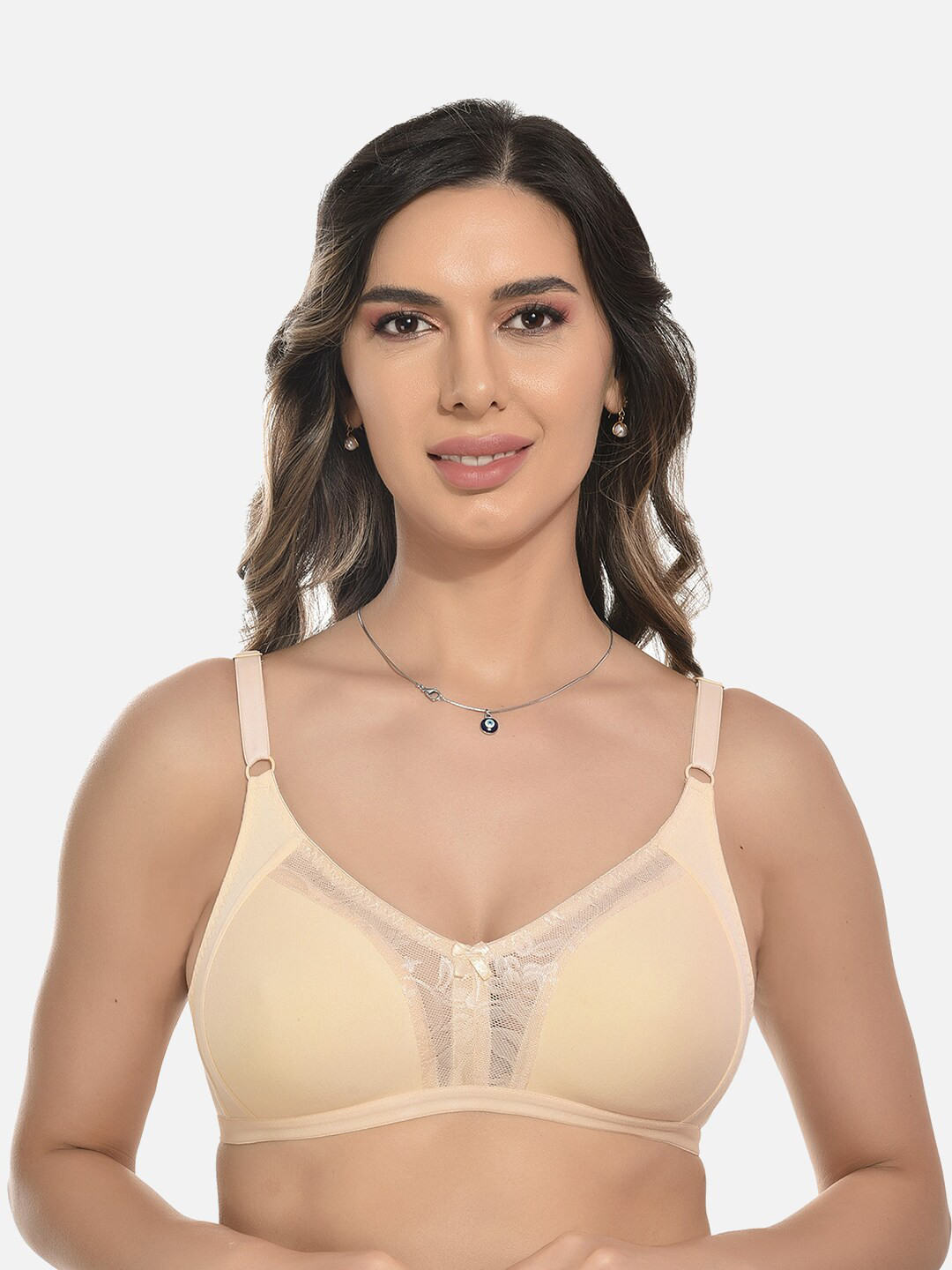 

FIMS Full Coverage Non-Padded Seamless All Day Comfort Rapid Dry Bra, Beige