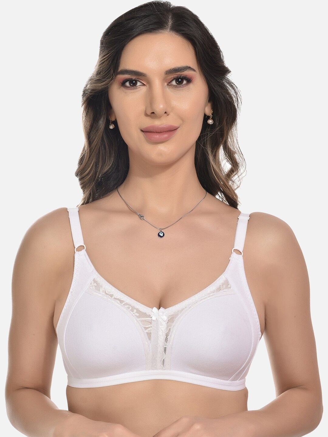 

FIMS Full Coverage Non-Padded Seamless All Day Comfort Rapid Dry Bra, White