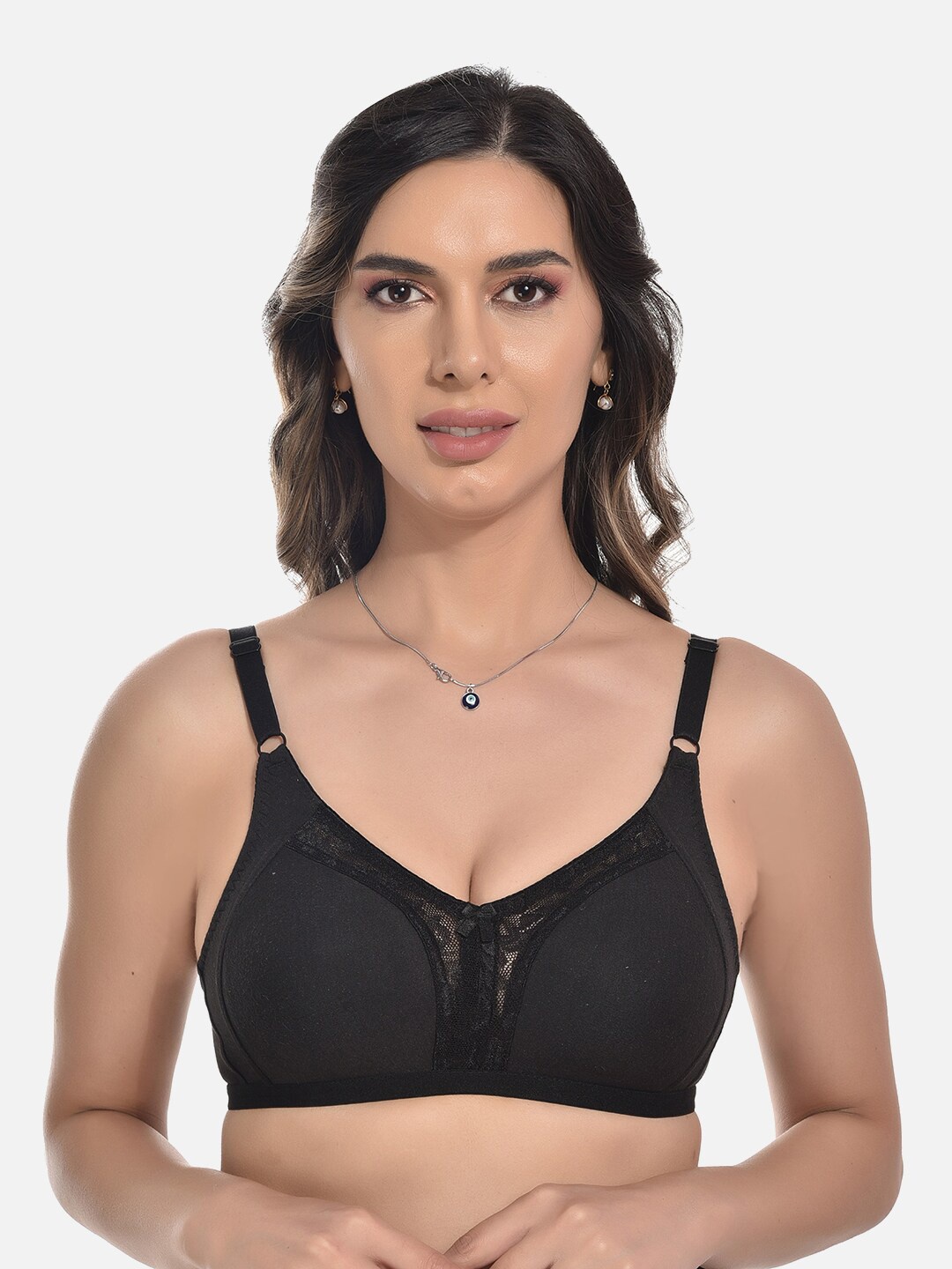 

FIMS Full Coverage Non-Padded Seamless All Day Comfort Rapid Dry Bra, Black