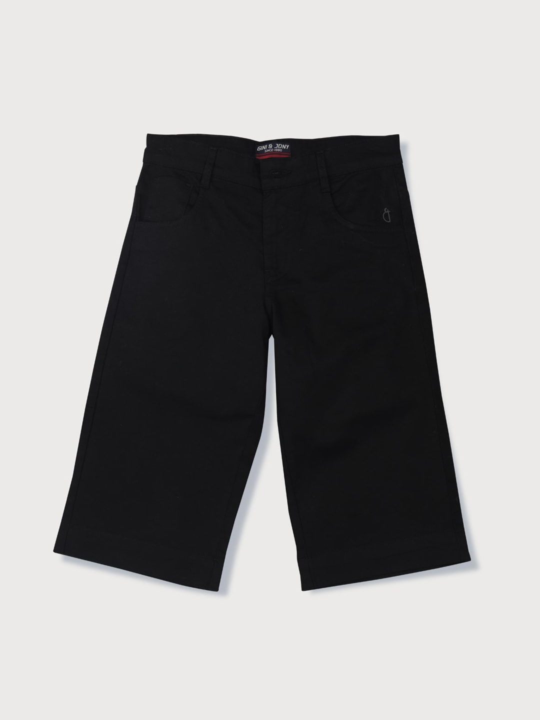 

Gini and Jony Boys Mid Rise Cotton Shorts, Black