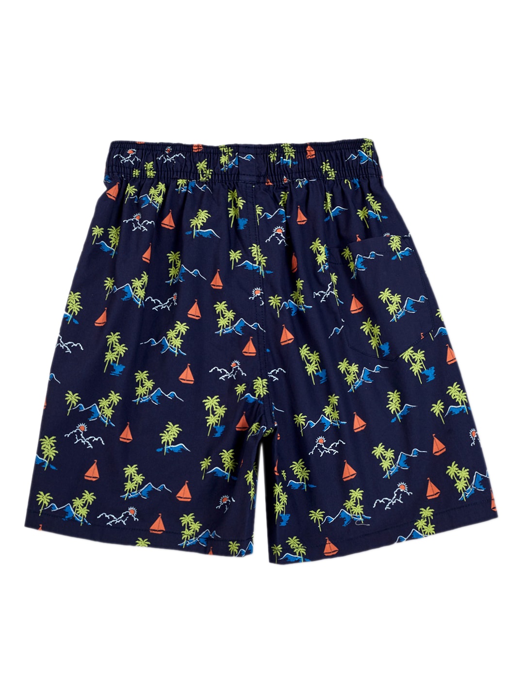 

Gini and Jony Infant Boys Conversational Printed Mid-Rise Cotton Shorts, Navy blue