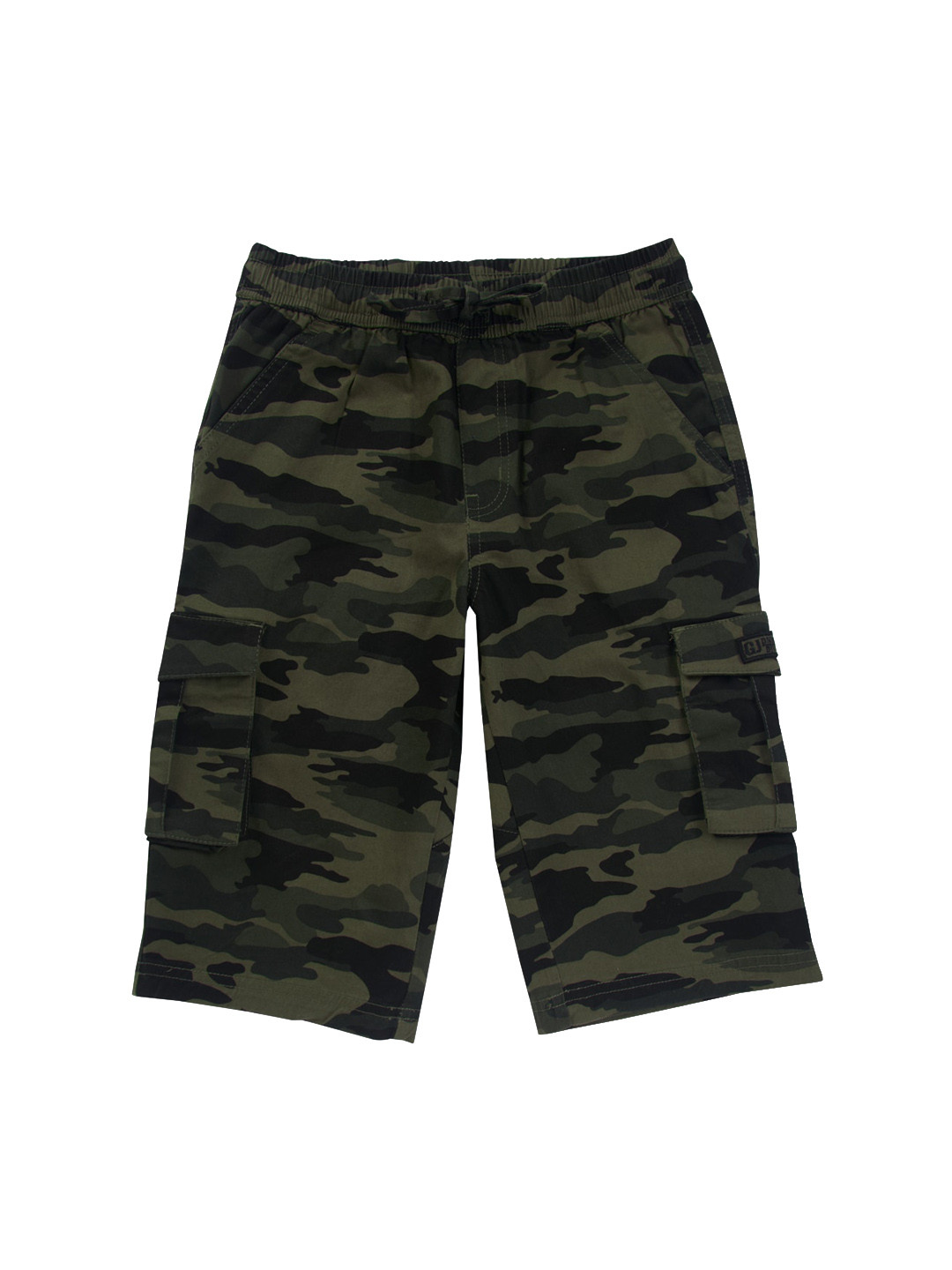 

Gini and Jony Boys Camouflage Printed Cotton Cargo Shorts, Olive