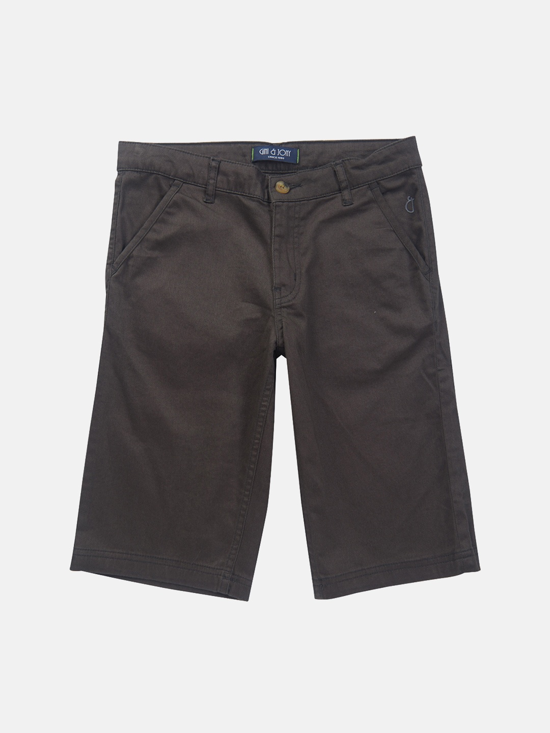 

Gini and Jony Boys Mid-Rise Cotton Shorts, Grey