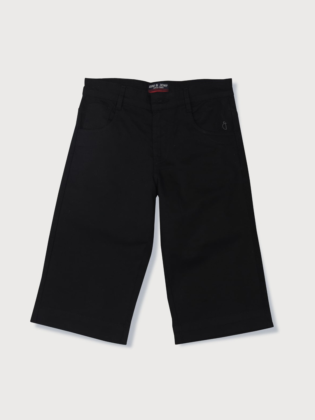 

Gini and Jony Boys Mid-Rise Casual Cotton Shorts, Black