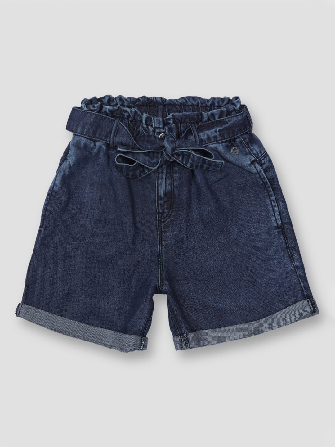 

Gini and Jony Infant Girls Mid Rise Denim Shorts, Navy blue