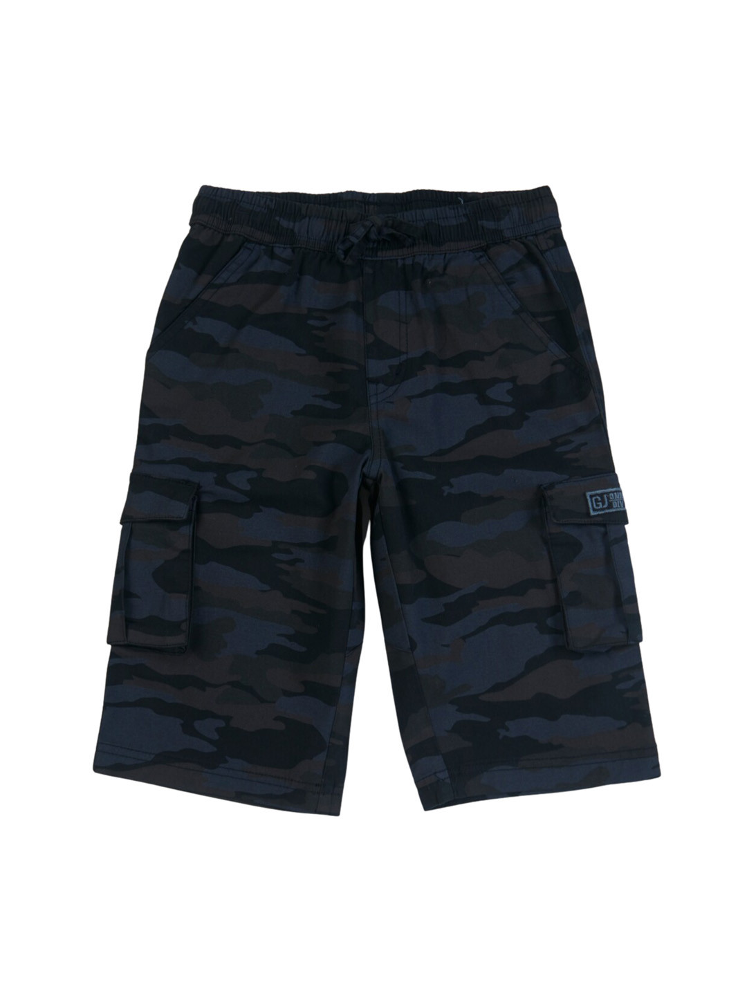 

Gini and Jony Boys Camouflage Printed Cotton Cargo Shorts, Navy blue