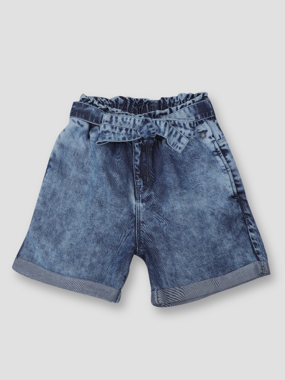 

Gini and Jony Girls Mid-Rise Washed Denim Shorts, Blue