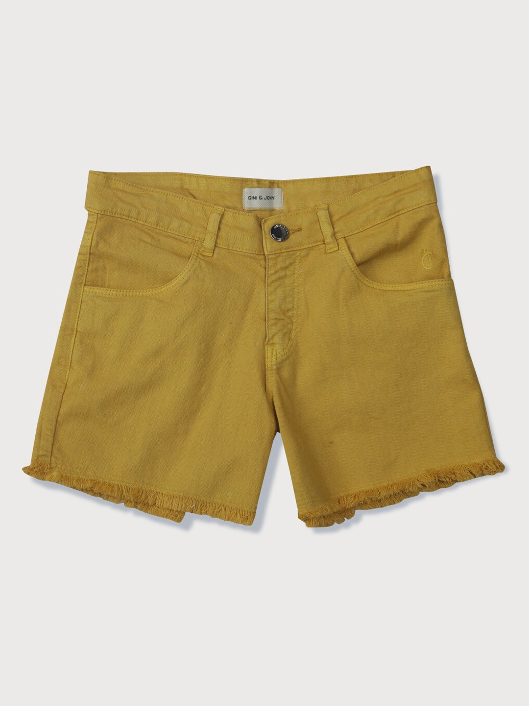 

Gini and Jony Girls Mid-Rise Denim Shorts, Mustard