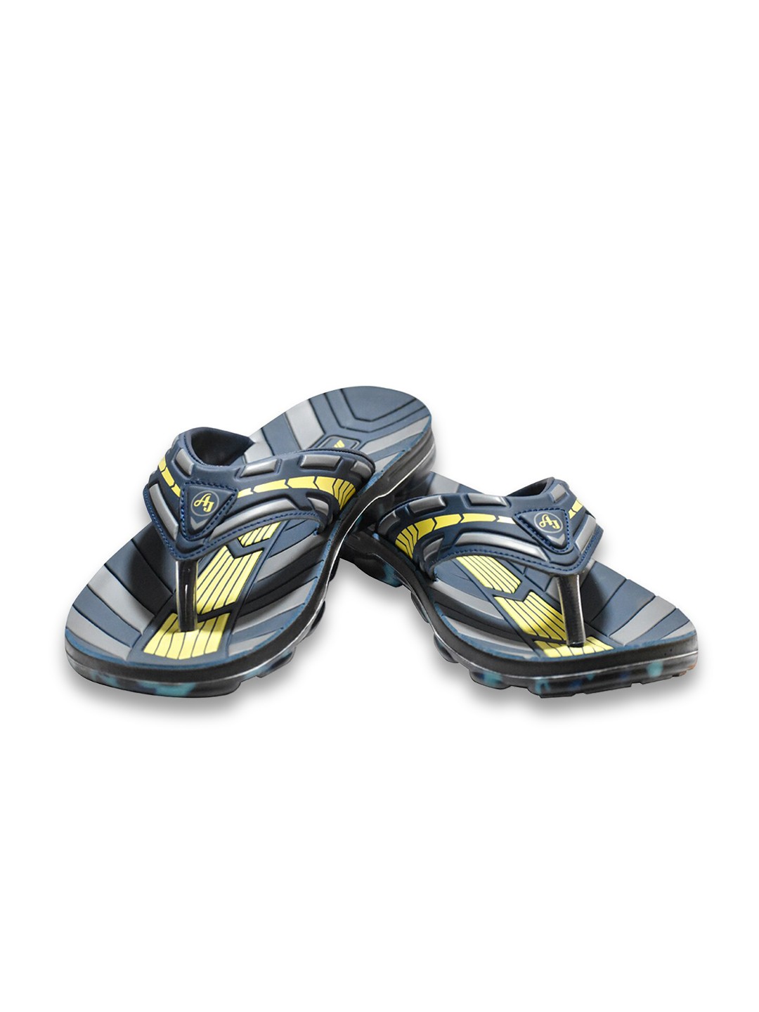 

Ajanta Men Printed Thong Flip-Flops, Navy blue