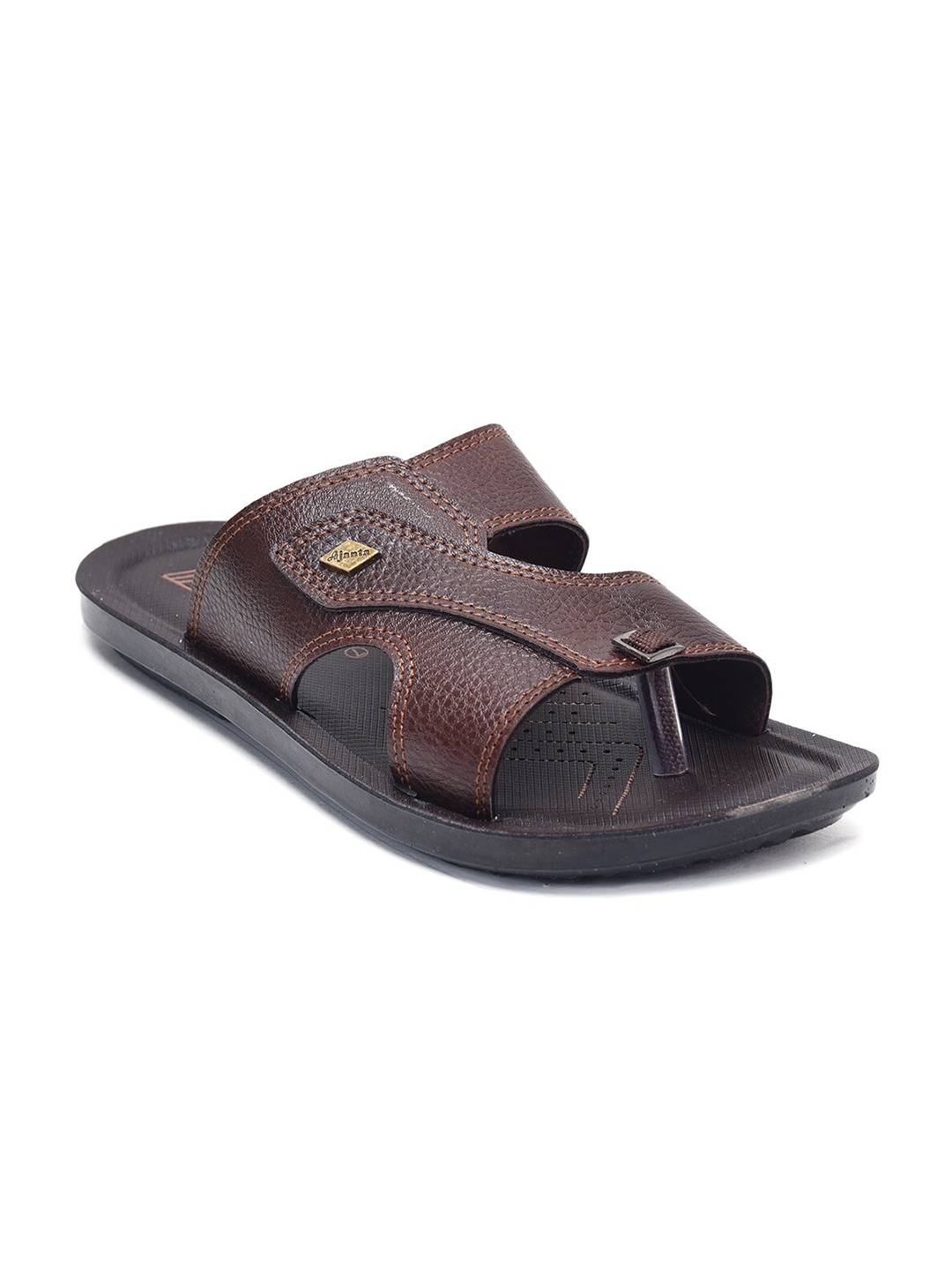 

Ajanta Men Textured Comfort Sandals, Brown