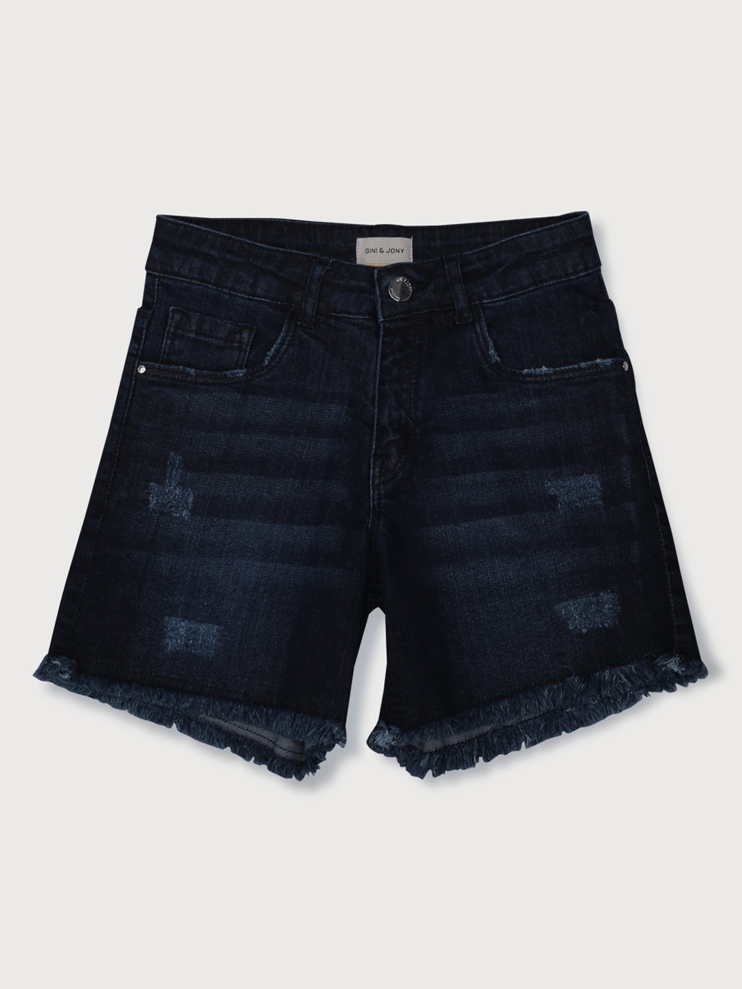 

Gini and Jony Infant Girls Washed Denim Shorts, Navy blue
