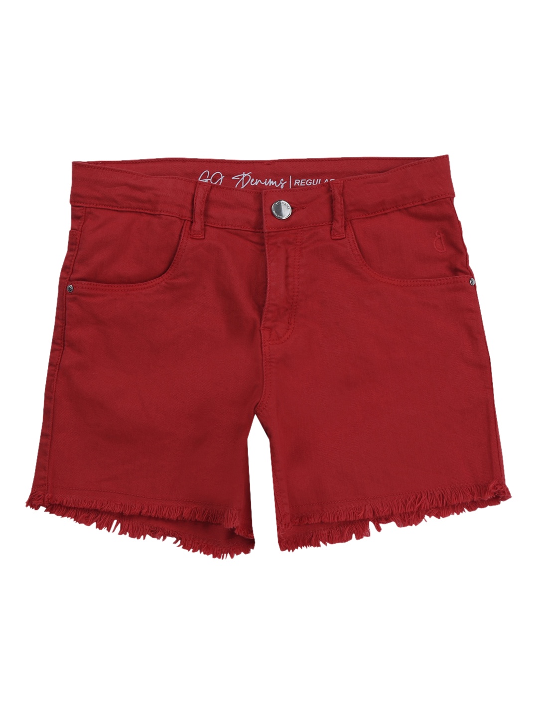 

Gini and Jony Infant Girls Frayed Denim Shorts, Red