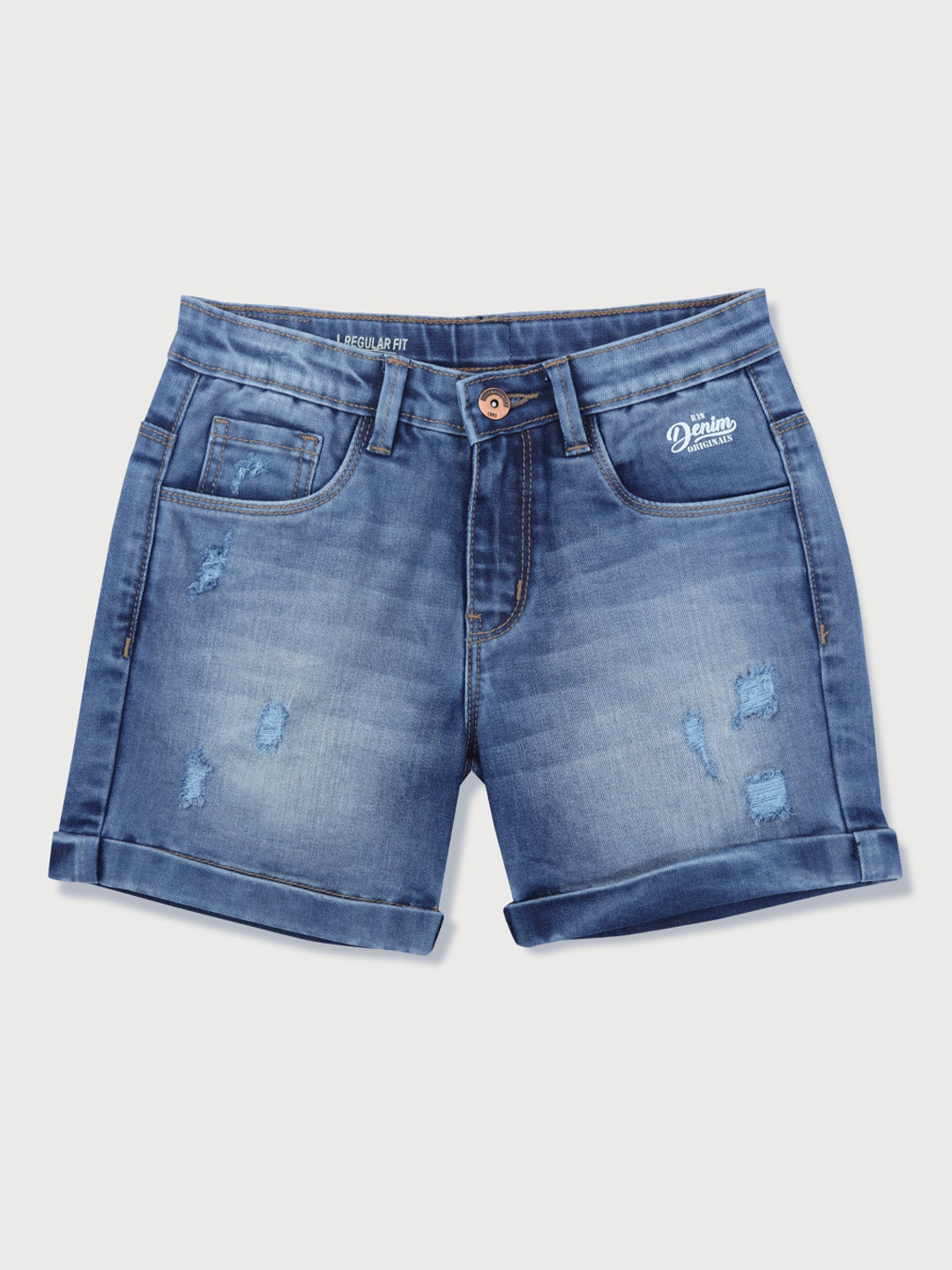 

Gini and Jony Girls Mid Rise Denim Shorts, Blue