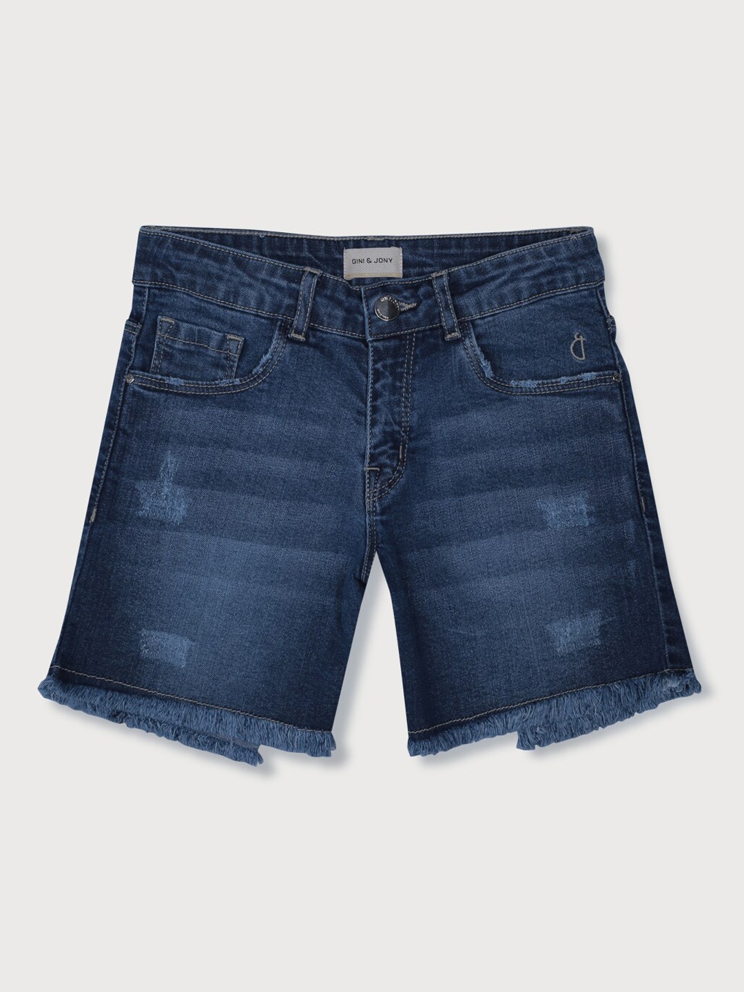

Gini and Jony Girls Mid-Rise Denim Shorts, Navy blue
