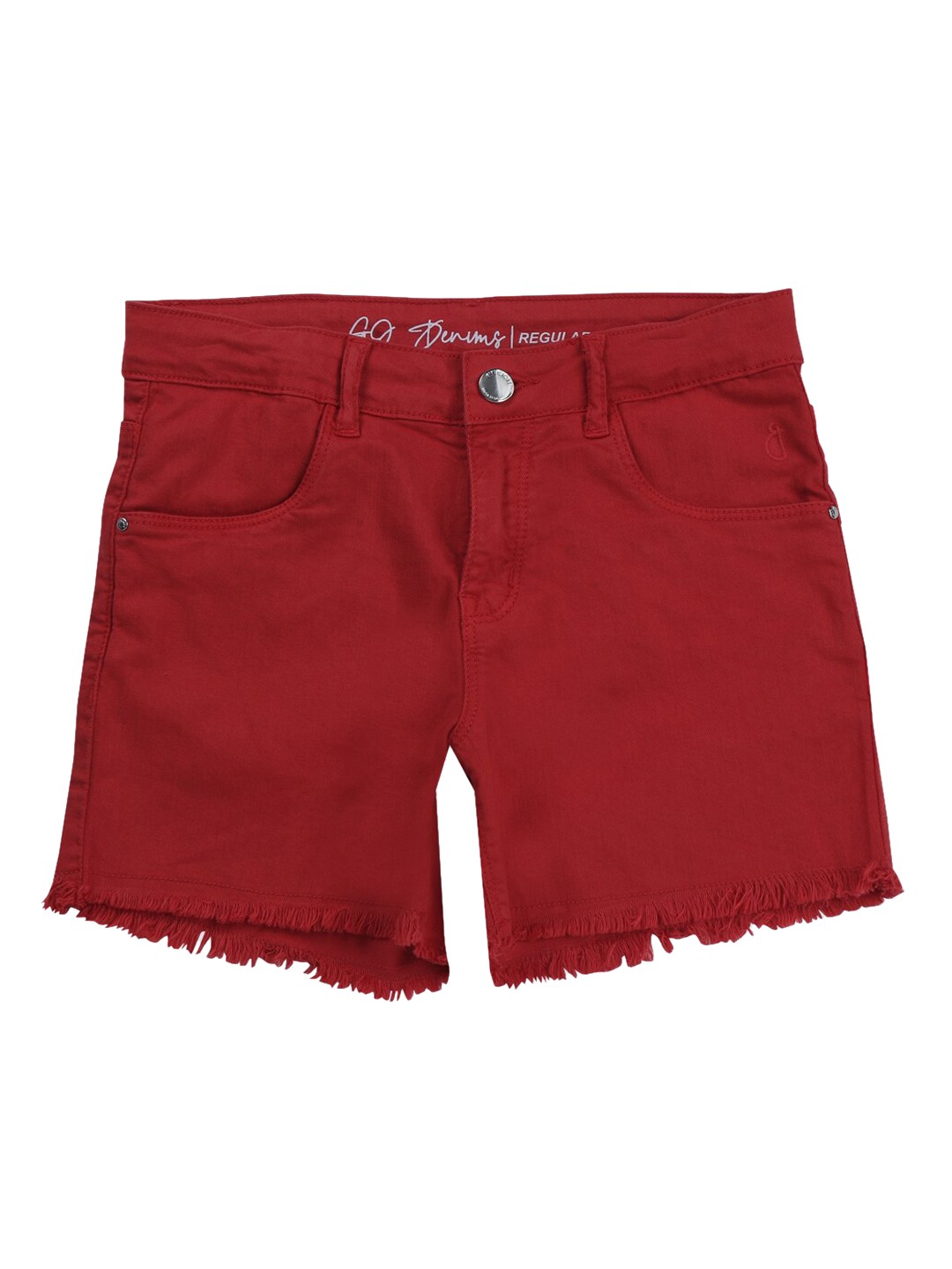 

Gini and Jony Infant Girls Frayed Denim Shorts, Red