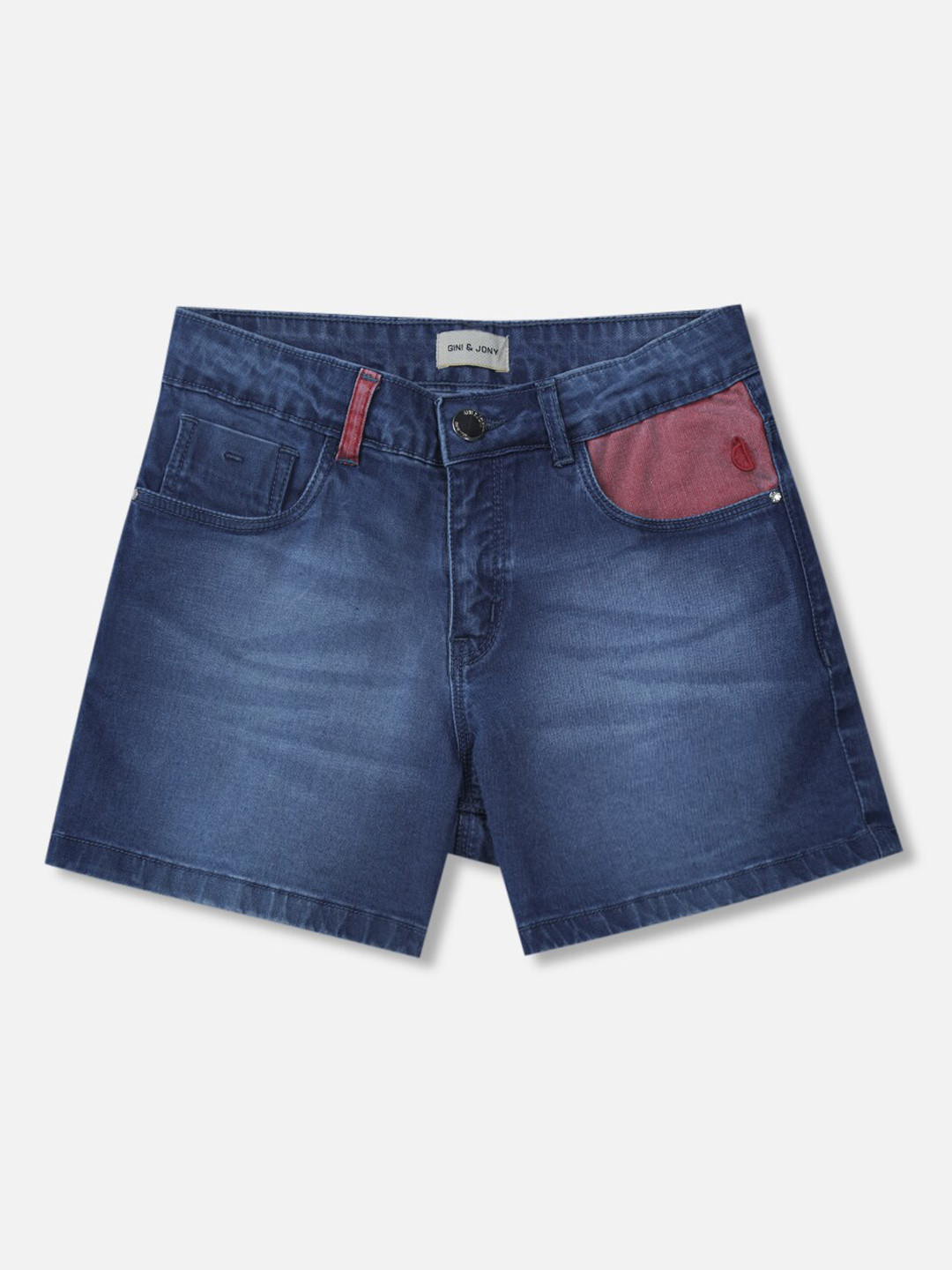 

Gini and Jony Girls Mid-Rise Denim Shorts, Blue