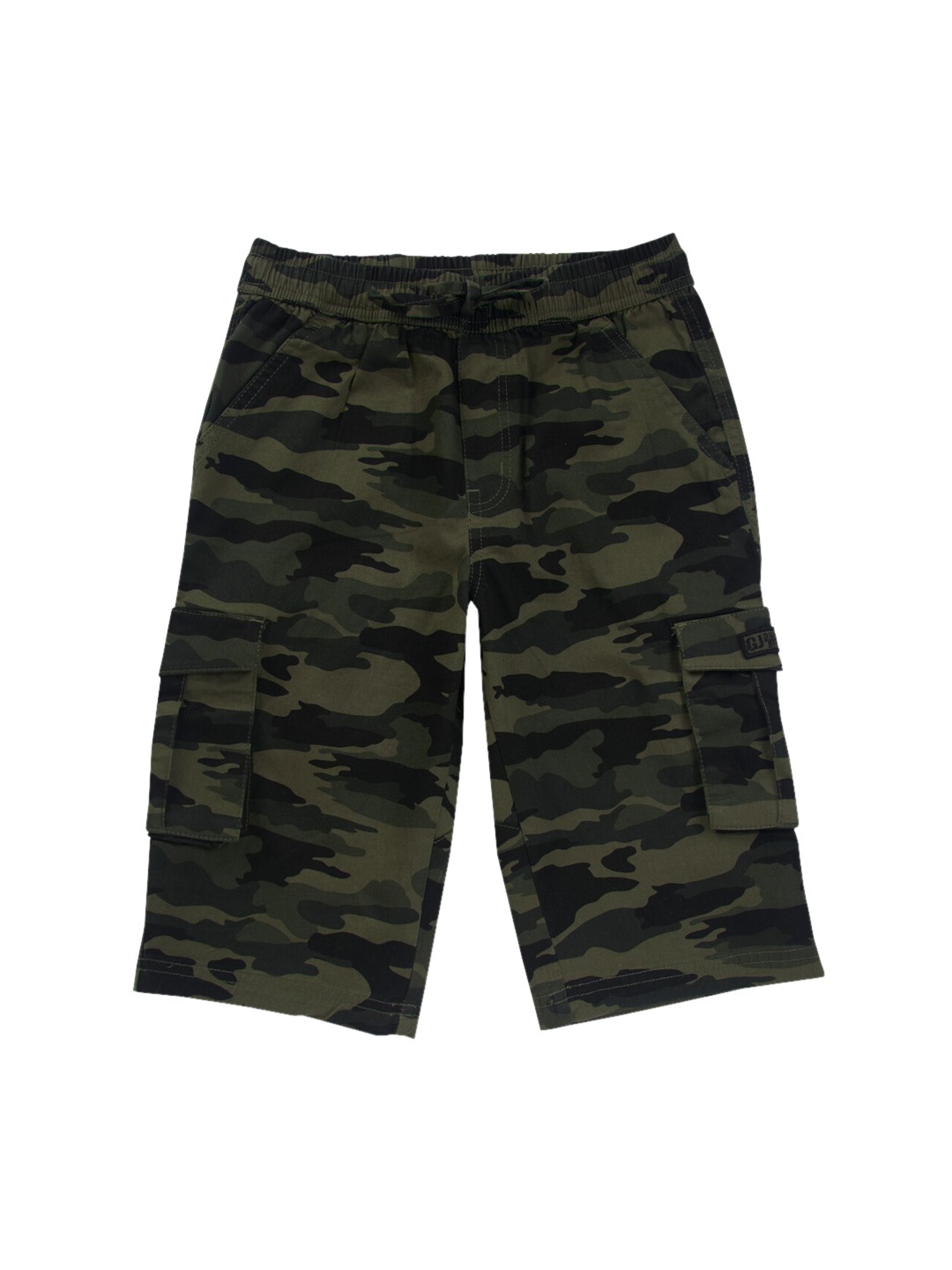 

Gini and Jony Boys Mid-Rise Camouflage Printed Cargo Shorts, Green