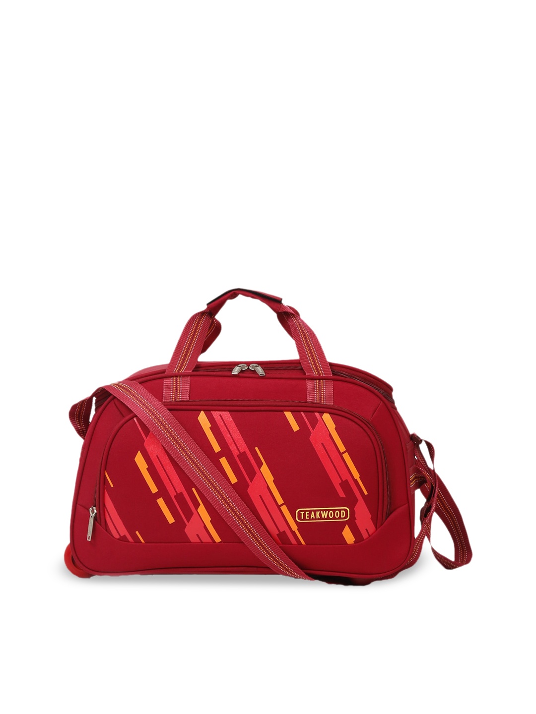 

Teakwood Leathers Printed Duffel Bag, Maroon