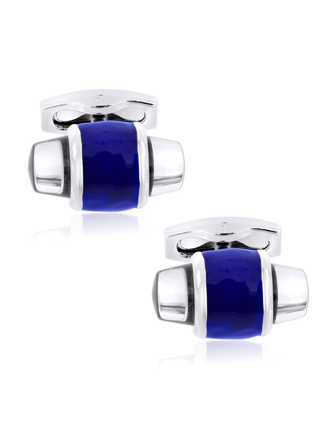 

ZIVOM Silver-Plated & Blue Geometric Formal Shirt Cufflink