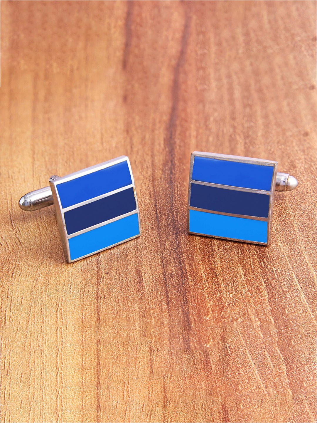 

ZIVOM Striped Formal Shirt Cufflinks, Silver