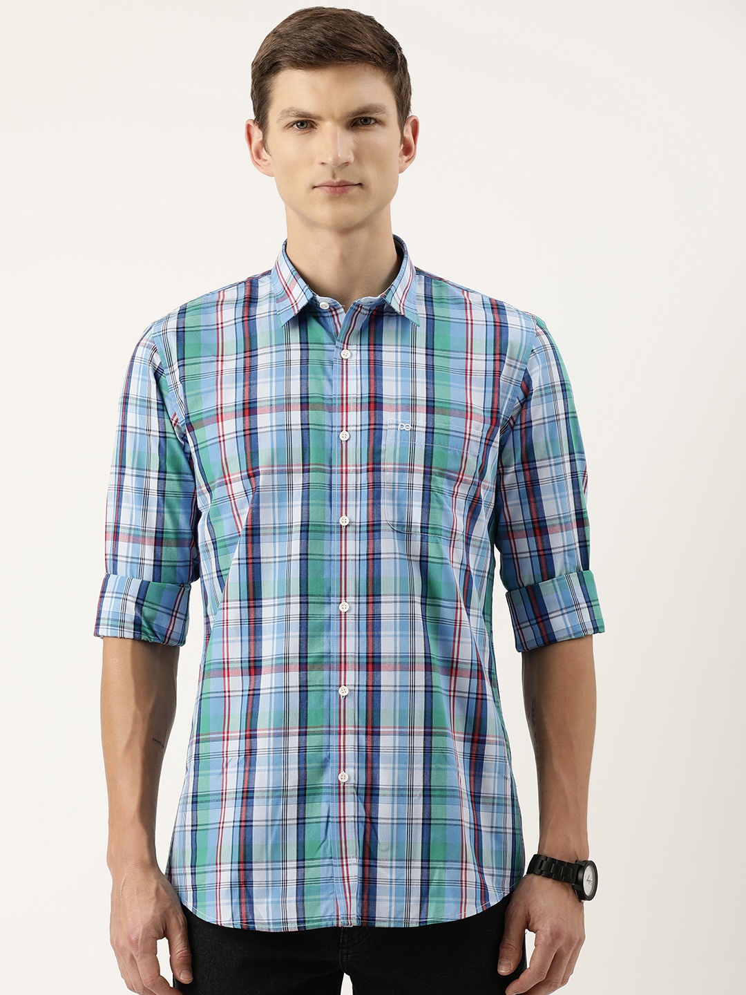 

Peter England Men Slim Fit Tartan Checked Casual Shirt, Multi