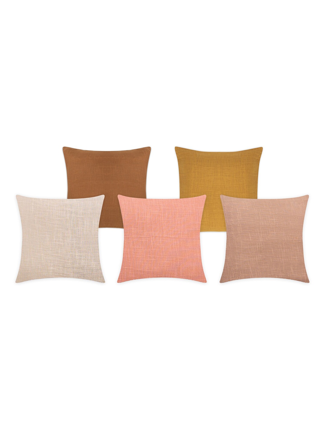 

Aditi Wasan White & Pink 5 Pieces Cotton Square Cushion Covers