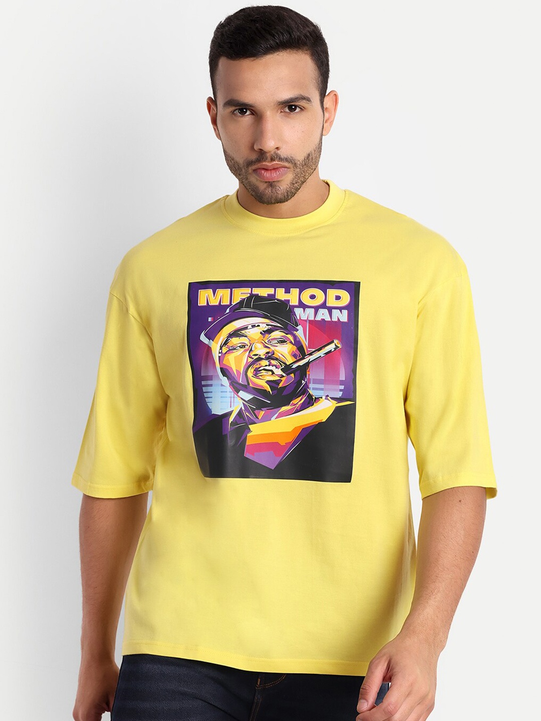 

Gavin Paris Graphic Printed Cotton Oversized Fit T-shirt, Yellow