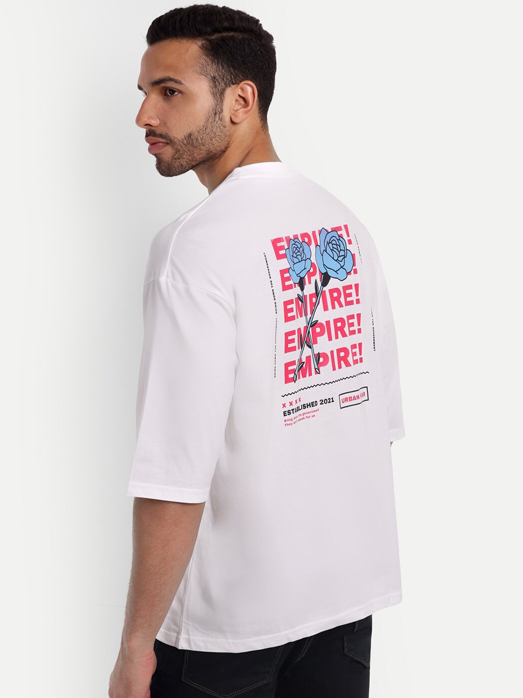 

Gavin Paris Back Typography Print Pure Cotton Oversized T-Shirt, White