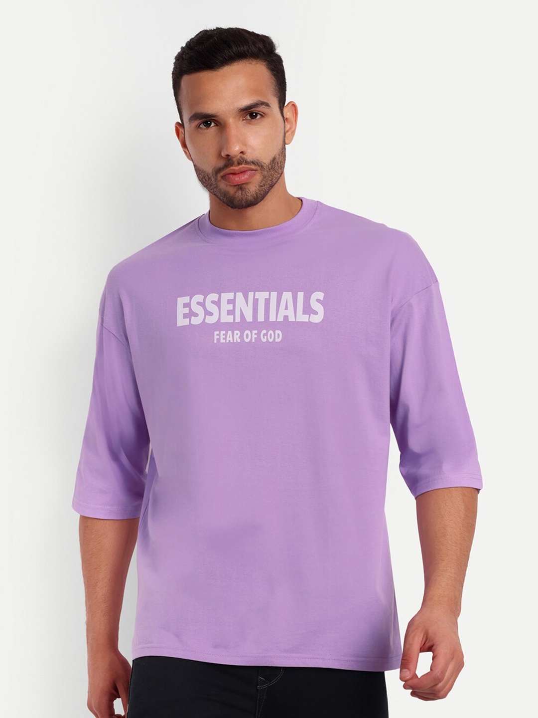 

Gavin Paris Typography Print Pure Cotton Oversized T-Shirt, Lavender