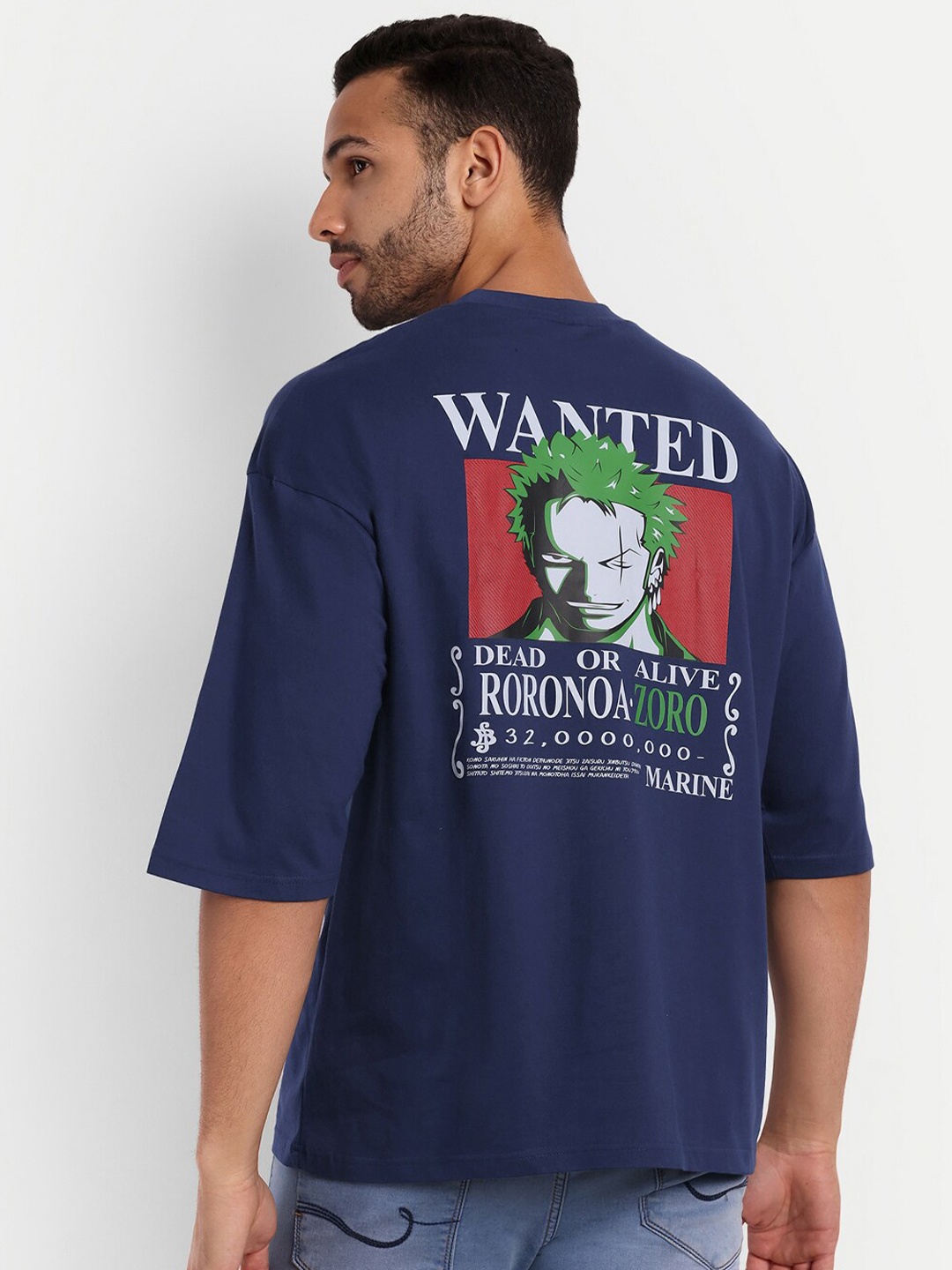 

Gavin Paris Typography Back Print Pure Cotton Oversized T-Shirt, Blue