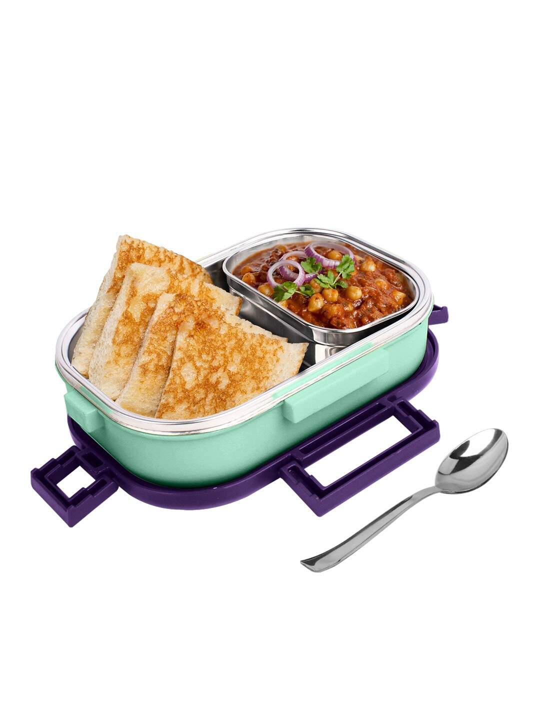 

Home Puff Violet & Green Printed Airtight Lunch Box